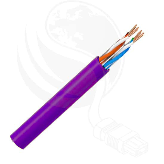 Cable CAT6 UTP 305m LSZH RIGIDO COBRE 100% Color violeta. 250 MHz, AWG 23/1