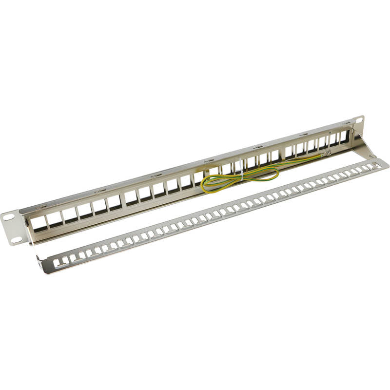 Unloaded 24 Port Keystone Patch Panel Frame 1U Chrome