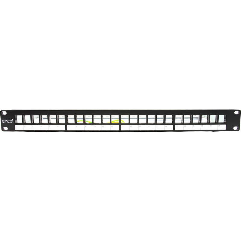 Unloaded 24 Port Keystone Patch Panel Frame 1U Black