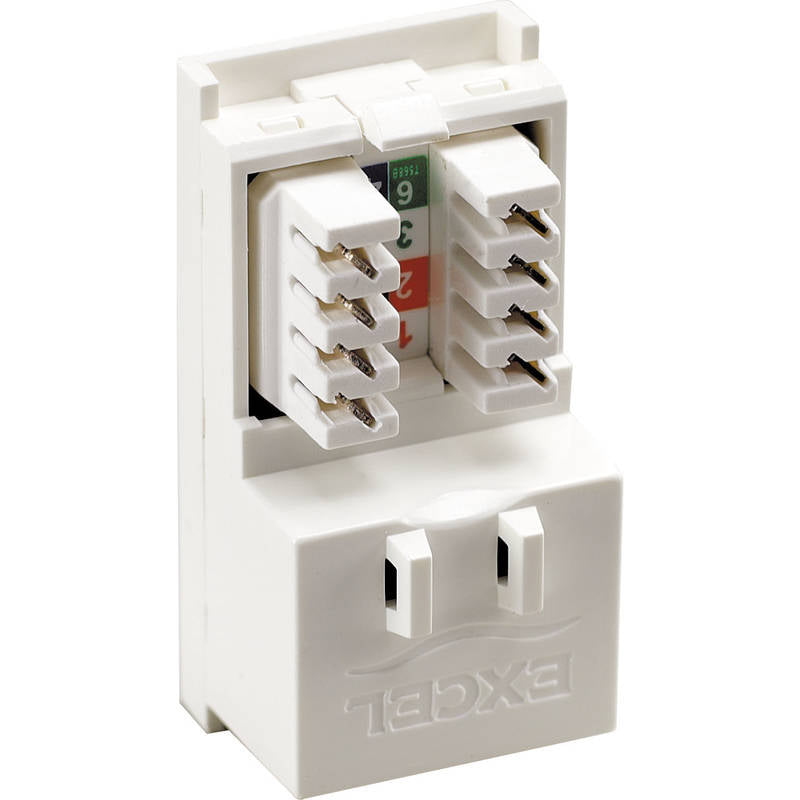 Excel Office Cat5e (UTP) Unscreened Low Profile RJ45 Euro Module White