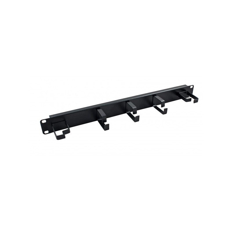 1u 19" Horizontal 5 Ring Cable Tidy Panel - Offset