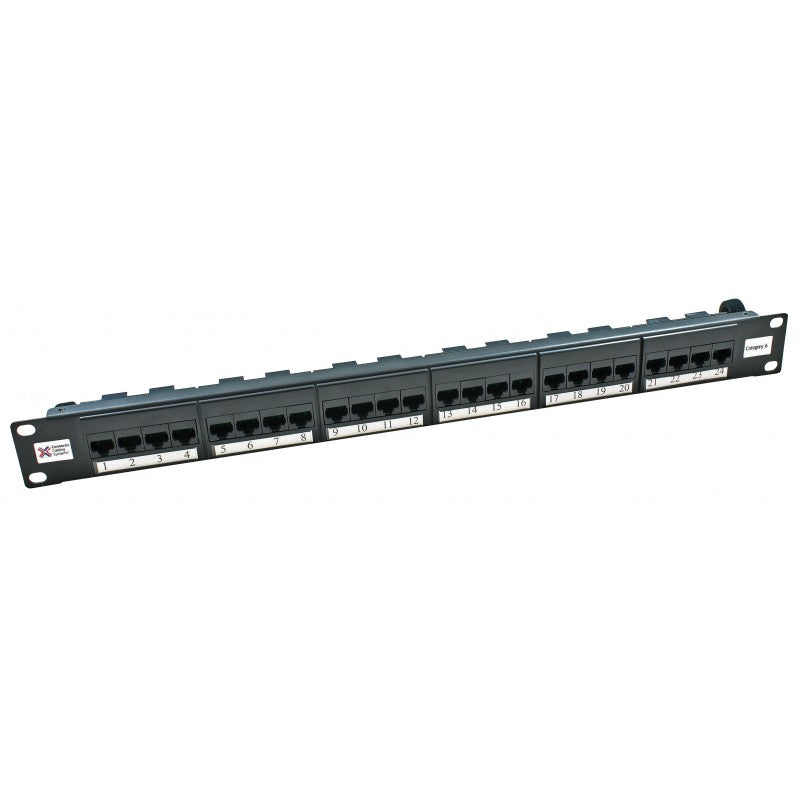 1u 19" 24 Port Cat6 UTP Elite Patch Panel