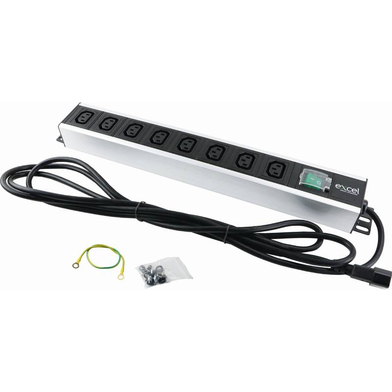 8 Way Vertical PDU 8 x C13 Socket C14 Plug