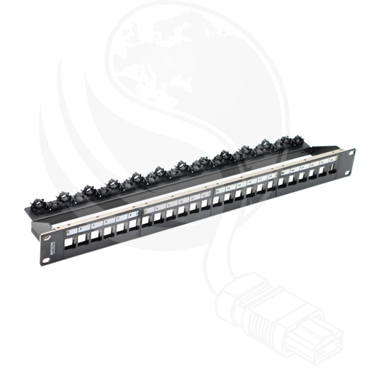 24 Port STP Patch Panel – Special Cable Organiser Model 01